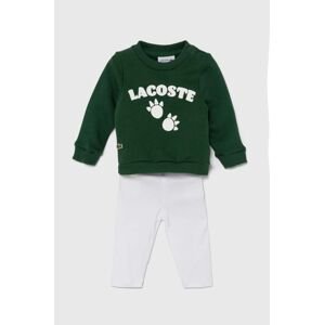Detská bavlnená súprava Lacoste zelená farba