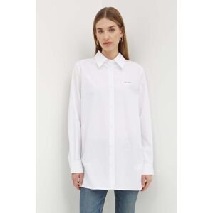 Bavlnená košeľa Miss Sixty 6L2XJ1910000 XJ1910 dámska, biela farba, voľný strih, s klasickým golierom, 6L2XJ1910000
