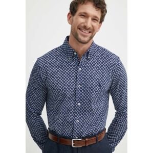 Bavlnená košeľa Polo Ralph Lauren pánska, tmavomodrá farba, regular, s golierom button-down, 710935985