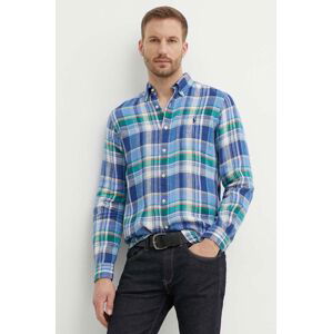 Ľanová košeľa Polo Ralph Lauren regular, s golierom button-down, 710938002