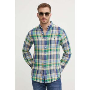 Ľanová košeľa Polo Ralph Lauren regular, s golierom button-down, 710938497