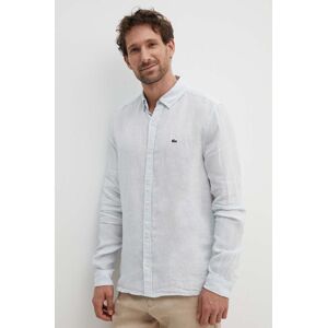 Ľanová košeľa Lacoste regular, s golierom button-down, CH5692T