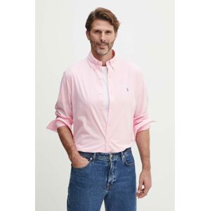 Košeľa Polo Ralph Lauren pánska, ružová farba, regular, s golierom button-down, 710929349
