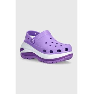 Šľapky Crocs Mega Crush Clog dámske, fialová farba, na platforme, 207988