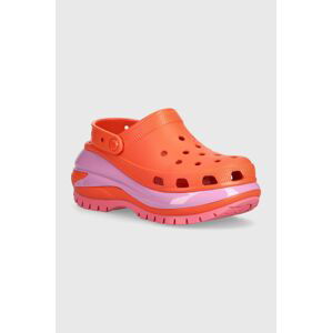 Šľapky Crocs Mega Crush Clog dámske, oranžová farba, na platforme, 207988