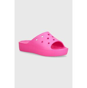 Šľapky Crocs Classic Platform Slide dámske, ružová farba, na platforme, 208180