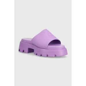 Šľapky Juicy Couture BABY TRACK dámske, fialová farba, na platforme, JCFSAN222042