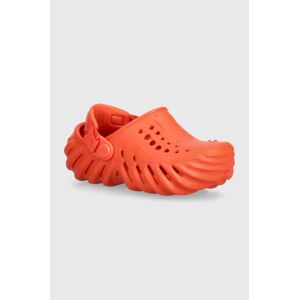 Detské šľapky Crocs Echo Clog oranžová farba