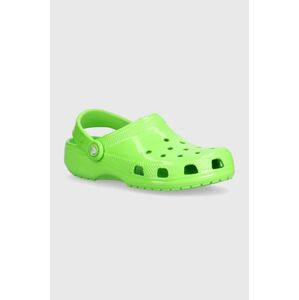 Detské šľapky Crocs Classic Neon Highlighter Cg zelená farba