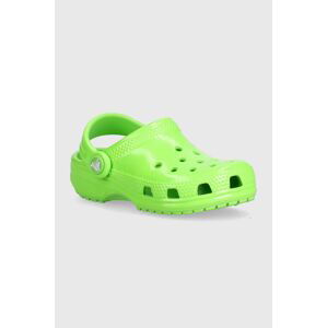 Detské šľapky Crocs Classic Neon Highlighter Cg zelená farba