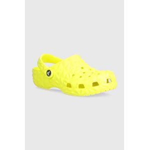 Detské šľapky Crocs Classic Geometric Clog žltá farba