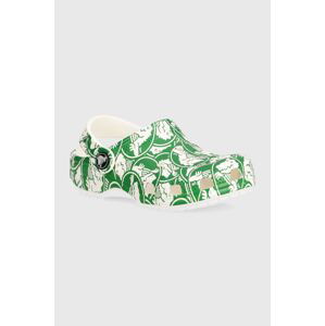 Detské šľapky Crocs Classic Duke Print Clog zelená farba