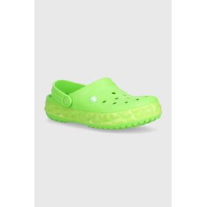 Detské šľapky Crocs Geometric Glow Band zelená farba