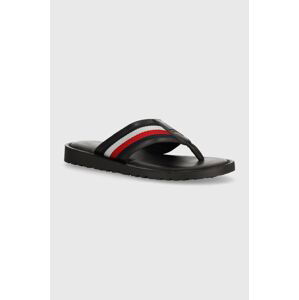 Žabky Tommy Hilfiger CORE TOE POST SANDAL pánske, čierna farba, FM0FM05011