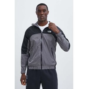 Bunda The North Face Wind Shell Full Zip pánska, šedá farba, prechodná, NF0A879FRPI1