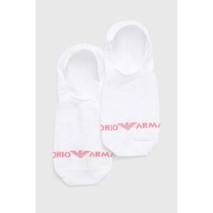Ponožky Emporio Armani Underwear 2-pak dámske, biela farba, 292312 4R229
