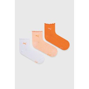 Ponožky Puma 3-pak dámske,oranžová farba,938398