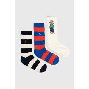 Ponožky Polo Ralph Lauren 3-pak dámske, béžová farba, 455950827