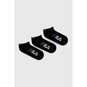 Detské ponožky Fila 3-pak čierna farba