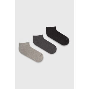 Ponožky Calvin Klein 3-pak pánske, šedá farba, 701226675