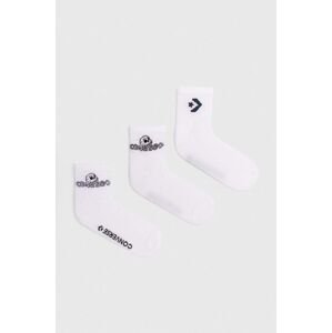 Ponožky Converse 3-pak biela farba, E1262W