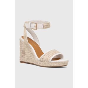 Sandále Tommy Hilfiger TH ROPE HIGH WEDGE SANDAL béžová farba, FW0FW07926