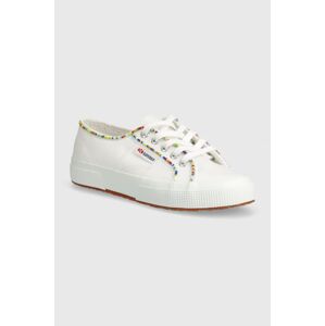 Tenisky Superga 2750 MULTICOLOR BEADS dámske, biela farba, S31352W