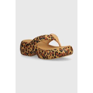 Šľapky Melissa FREE FUZZY PRINTED PLATFORM dámske, béžová farba, na platforme, M 35995 BB907