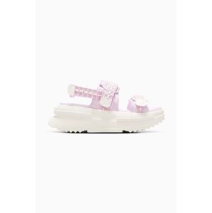 Kožené sandále Converse Run Star Utility Sandal Cx dámske, fialová farba, na platforme, A07545C