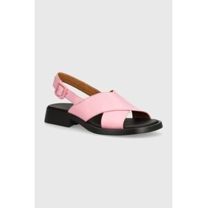 Kožené sandále Camper Dana dámske, ružová farba, K201600-003