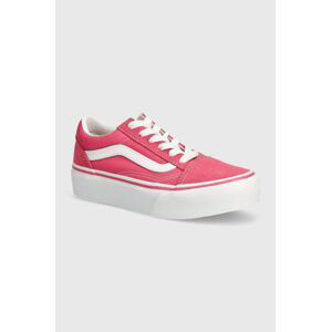 Detské tenisky Vans UY Old Skool Platform ružová farba