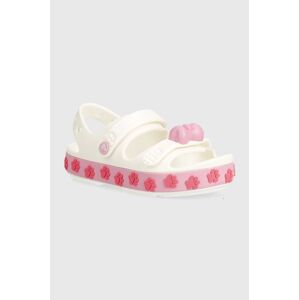 Detské sandále Crocs Crocband Cruiser Pet Sandal biela farba