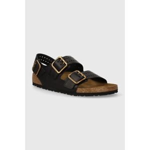 Kožené sandále Birkenstock Milano Bold Gap pánske, čierna farba, 1023622