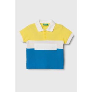 Detská bavlenná polokošeľa United Colors of Benetton žltá farba, vzorovaný