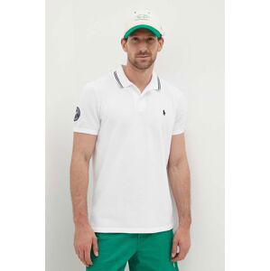 Bavlnené polo tričko Polo Ralph Lauren biela farba, s nášivkou, 710918851
