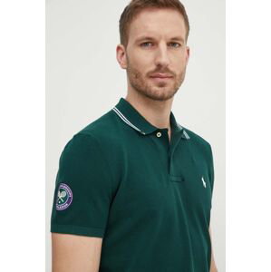 Bavlnené polo tričko Polo Ralph Lauren zelená farba, s nášivkou, 710918851