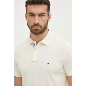 Polo tričko Tommy Hilfiger pánske, béžová farba, jednofarebné, MW0MW34738