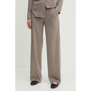 Nohavice MAX&Co. dámske, hnedá farba, rovné, vysoký pás, 2416781012200
