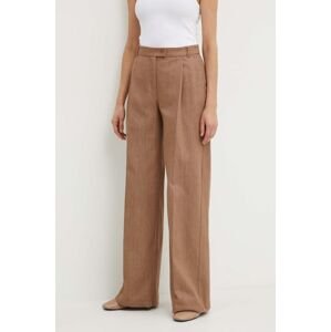 Nohavice MAX&Co. dámske,hnedá farba,široké,vysoký pás,2416131104200