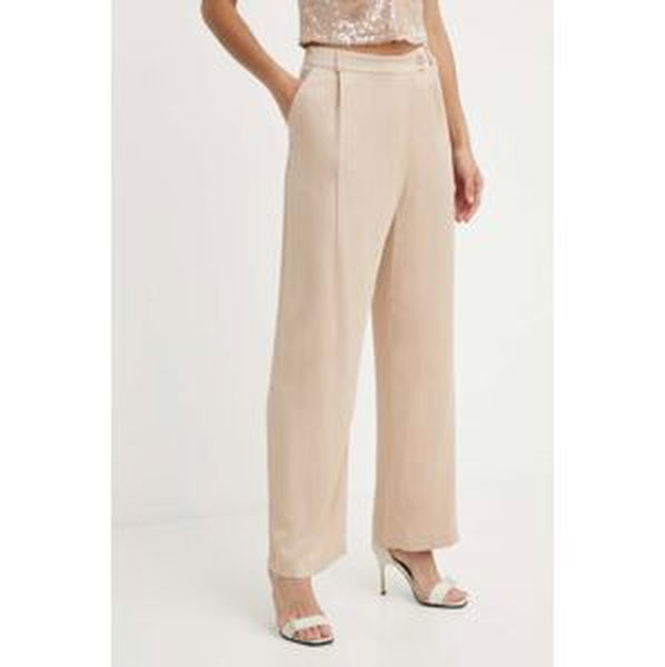 Nohavice Sisley dámske, béžová farba, široké, vysoký pás, 4Q6ZLF05V