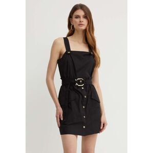 Bavlnené šaty Pinko čierna farba, mini, áčkový strih, 103212 A1N3