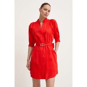 Šaty Twinset červená farba, mini, oversize