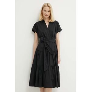 Šaty Lauren Ralph Lauren čierna farba, midi, áčkový strih, 250933392