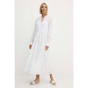 Bavlnené šaty Polo Ralph Lauren biela farba, maxi, áčkový strih, 211935173