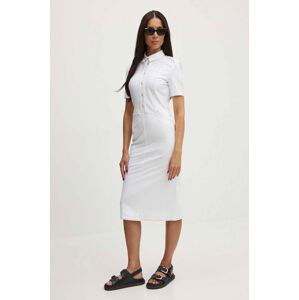 Rifľové šaty Max Mara Leisure biela farba, mini, rovný strih, 2416621018600