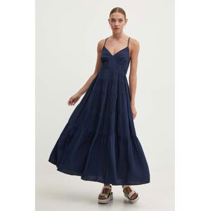Šaty Abercrombie & Fitch tmavomodrá farba, maxi, áčkový strih
