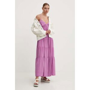 Šaty Abercrombie & Fitch fialová farba, maxi, áčkový strih