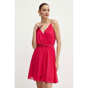 Šaty Morgan RENODO ružová farba, mini, áčkový strih, RENODO