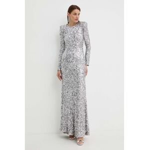 Šaty Elisabetta Franchi šedá farba, maxi, áčkový strih, AB59742E2