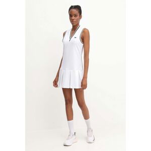Šaty a šortky Lacoste biela farba, mini, áčkový strih